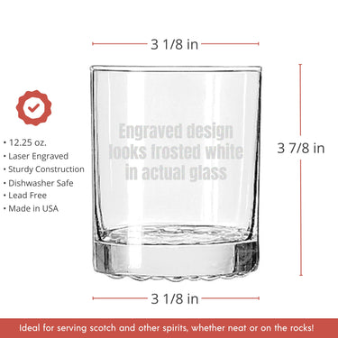 Premium Quality Custom Etched 12.25oz Whiskey Glass